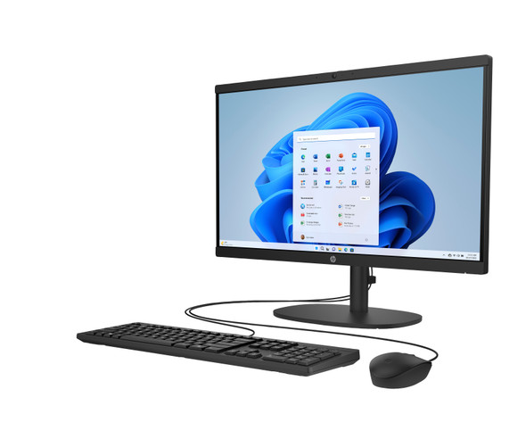 HP All-in-One 22-dg0340 desktop in sleek black finish.