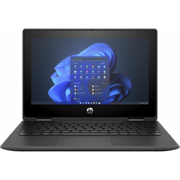 Open laptop front view displaying the 11 inch brightview HD touchscreen protected by damage resistant Corning Gorilla Glass 3.