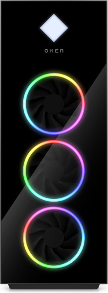 HP OMEN 45L full tower gaming desktop shown at front view