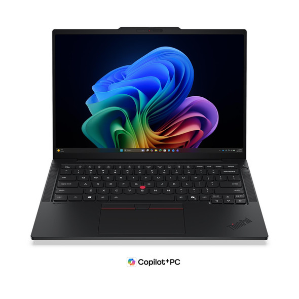 Lenovo ThinkPad T14s Gen 7 14-inch laptop in black viewed from a front-quarter angle.