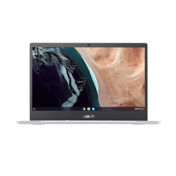 Front view of the open ASUS CX1400CKA Chromebook displaying the 14-inch non-touch HD display.