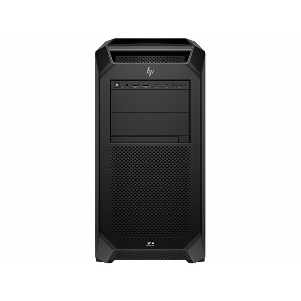 Front perspective view of the black HP Z8 Fury G5 Tower Workstation Desktop PC chassis.