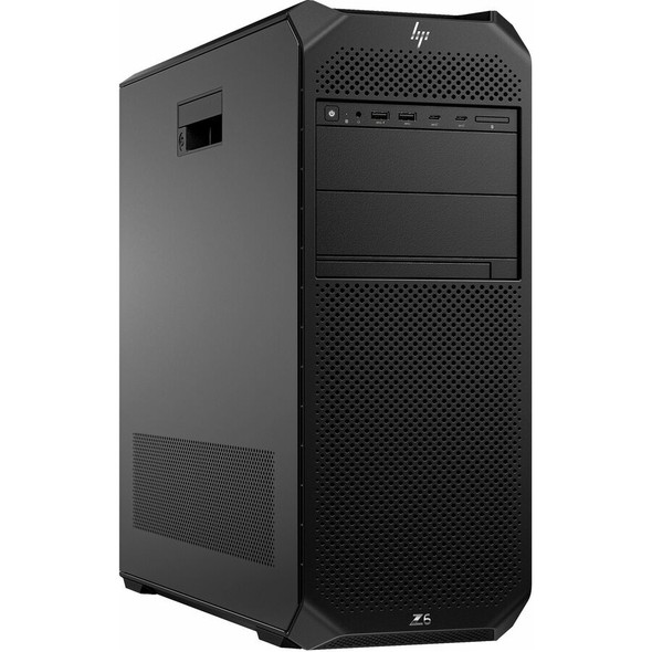 Front panel view of the HP Z6 G5 Tower Workstation chassis in black