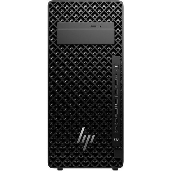 Front panel view of the HP Z2 Tower G1i Workstation chassis in black