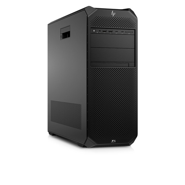 HP Z6 G5 Tower Workstation Desktop PC – Front angled view in full tower black chassis finish.