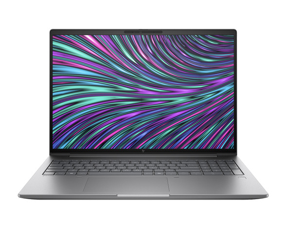 HP ZBook Power G11 Mobile Workstation – Front view displaying 16-inch WUXGA display and full-size backlit keyboard with numeric keypad
