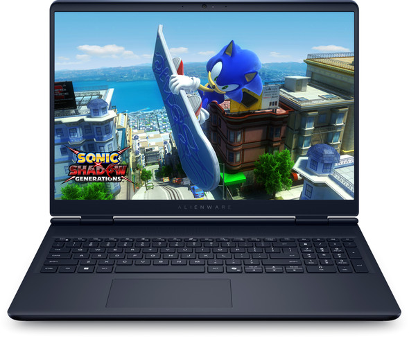Dell Alienware 16 Aurora Gaming Laptop – Front angle view showing the 16-inch 120Hz display and backlit keyboard