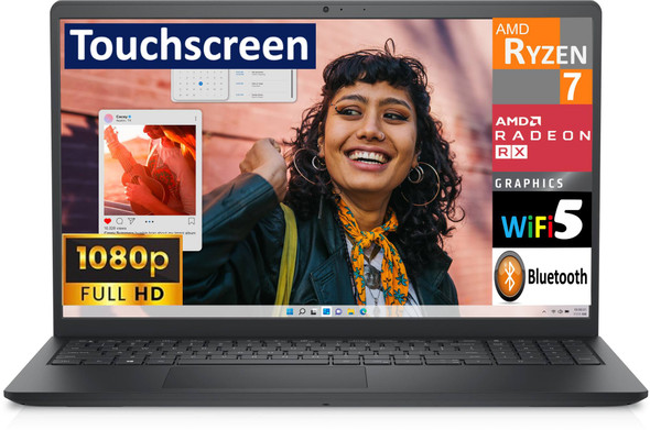Dell Precision 3535 15.6" Business Laptop – Front view displaying FHD Touchscreen