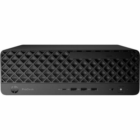 HP ProDesk 4 SFF G1i Desktop AI PC – Front Angle View Showing Front USB-C Port and Compact Chassis