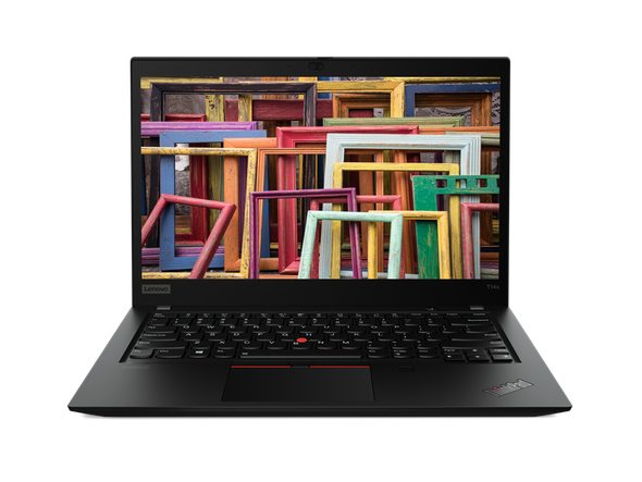 Lenovo ThinkPad T14s Gen 1 Business Notebook – Front view showcasing 14-inch Full HD display and classic black ThinkPad chassis