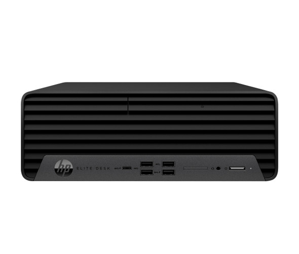 HP Elite SFF 800 G9 Desktop PC – Front view showing power button, USB ports, and jack black finish