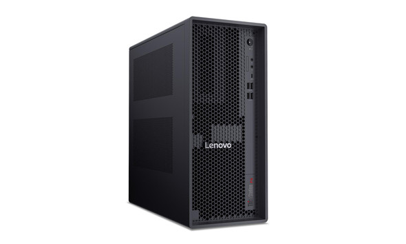 Lenovo ThinkStation P4 30KN004DUS Workstation – Front View Displaying Black Modular Tower Chassis