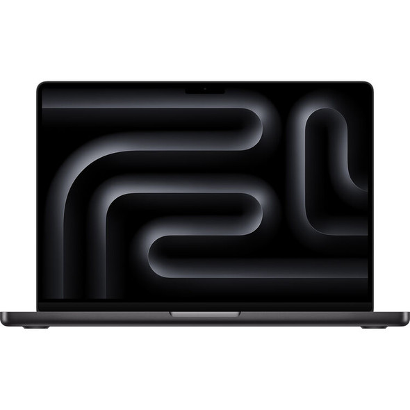 Apple MacBook Pro 14.2-Inch Laptop – Front View Displaying Space Black Finish and 3024x1964 Liquid Retina XDR Screen