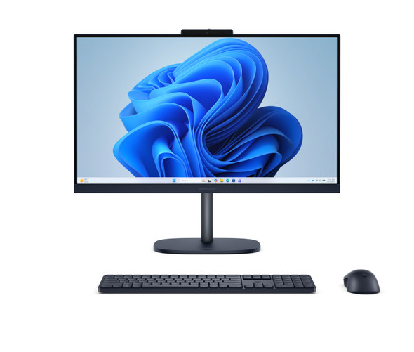 HP OmniStudio 24 All-in-One Desktop PC – Front View in Stylish Blue Displaying Touchscreen