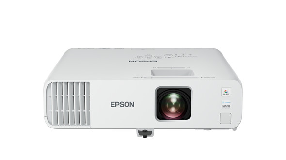 Epson PowerLite L260F 3LCD Laser Projector – Front View in Sleek White Enclosure