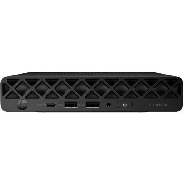 HP EliteDesk 8 G1i Mini Desktop PC – Front View Showing Power Button, USB-C, and Audio Ports