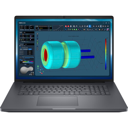 Dell Pro Max 18 Plus 18-inch QHD+ AI Laptop – Front angle view showing Magnetite chassis and expansive 18-inch display