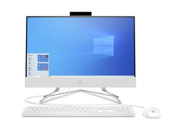 HP All-in-One 22-dd0110 - 21.5" Display, AMD 3050U, 4GB RAM, 128GB SSD, Windows 11, White