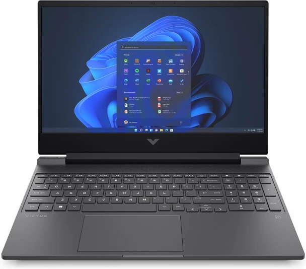 The HP Victus 15 is a gaming laptop with an AMD Ryzen 5 processor, 8GB RAM, 512GB SSD, and a 15.6" 144Hz display. It also has an AMD Radeon RX 6550M graphics card.