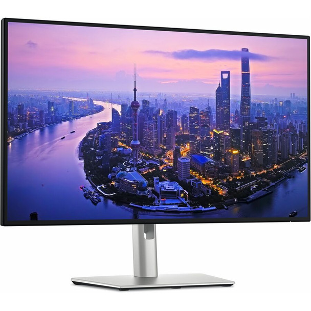 Dell UltraSharp U2725QE 27-inch 4K monitor featuring IPS Black technology, silver adjustable stand, and Thunderbolt 4 connectivity.