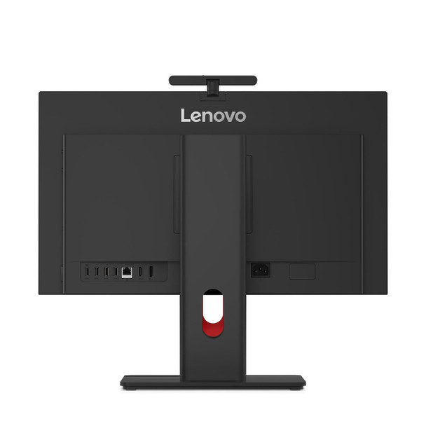 Black Lenovo ThinkCentre M90a Gen 6 All-in-One PC with 23.8 inch touch display and 5.0MP IR camera.