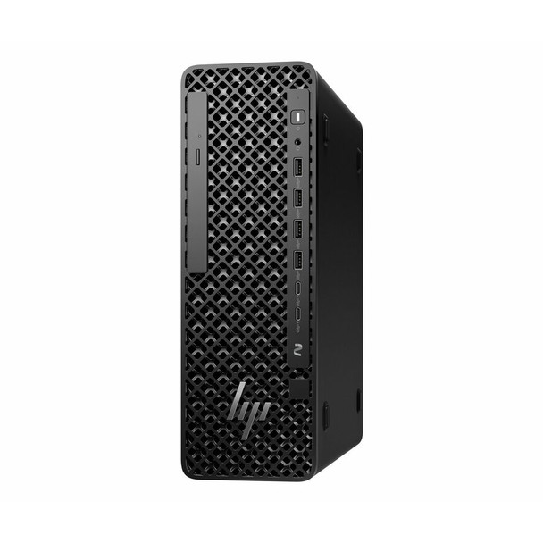 HP Z2 SFF G1i Workstation in compact black small form factor, powered by Intel Core Ultra 5 235 processor with Intel AI Boost, 16GB DDR5 memory, 512GB SSD, and Windows 11 Pro—engineered for space-saving deployment in creative, data-driven, and professional workflows.