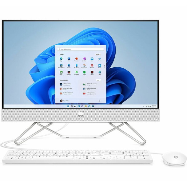 HP 24-cb1009 All-in-One Desktop PC in Starry White with 24-inch display, Intel Core i3 processor, 8GB RAM, 512GB SSD, and Windows 11 Home – sleek, space-saving design for everyday computing