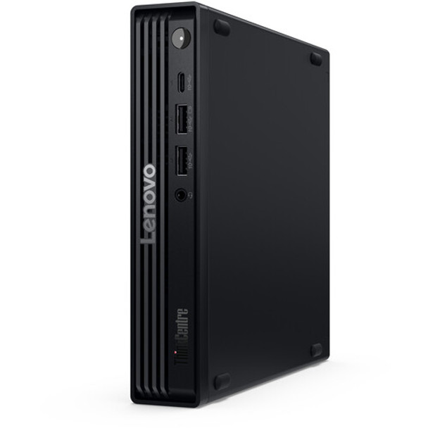 Compact Lenovo ThinkCentre M70q Gen 6 Tiny AI PC with sleek black chassis, powered by Intel Core Ultra 7 processor, 16GB DDR5 RAM, 512GB SSD, and Windows 11 Pro—engineered for enterprise-grade performance in space-constrained workspaces.