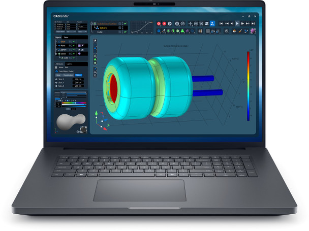 Dell Pro Max 18 Plus MB18250 professional workstation featuring a massive 18-inch QHD+ display and full-sized backlit keyboard with numeric keypad