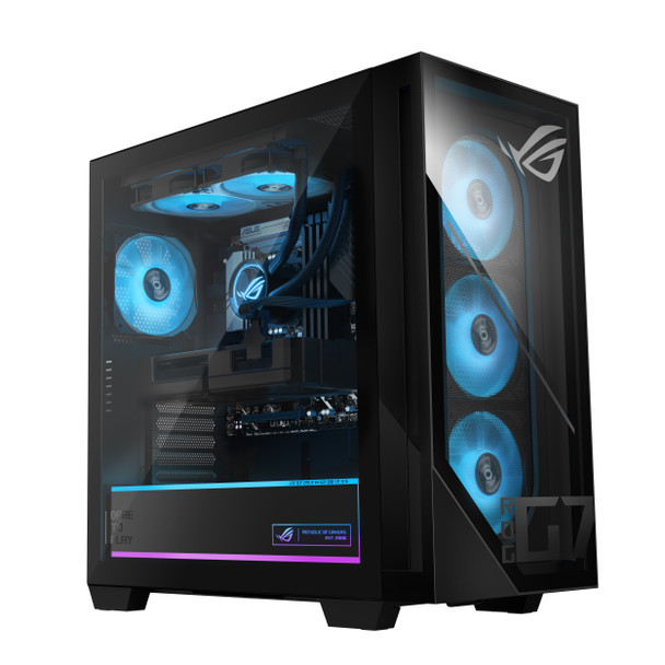 ASUS ROG G700 AI Gaming Desktop G700TF-PS778 with Core Ultra 7 processor, 32GB RAM, 2TB SSD, and NVIDIA RTX 5070 graphics, shown in a sleek tower design with RGB lighting and performance-focused cooling. ASUS ROG G700 AI Gaming Desktop G700TF-PS778 with Core Ultra 7 processor, 32GB RAM, 2TB SSD, and NVIDIA RTX 5070 graphics, shown in a sleek tower design with RGB lighting and performance-focused cooling.