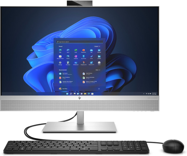 HP EliteOne 870 G9 all-in-one desktop PC with 27-inch QHD touchscreen, Intel Core i7-14700 processor, 16GB DDR5 RAM, 512GB SSD, running Windows 11 Pro