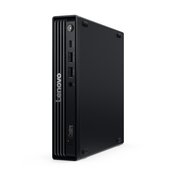 Lenovo ThinkCentre M70q Tiny Desktop with Intel Core Ultra 5, compact eco-friendly design, secure features