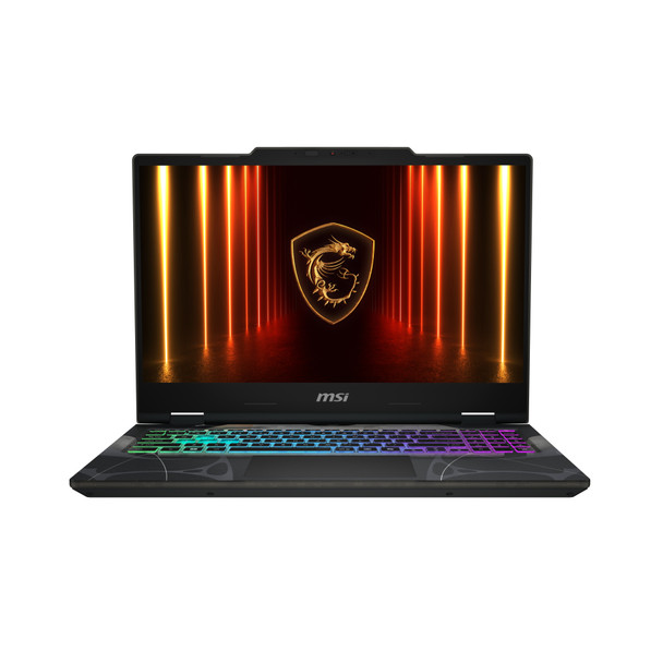 MSI Cyborg A15 gaming laptop in translucent black with RGB keyboard and 15.6-inch 144Hz display