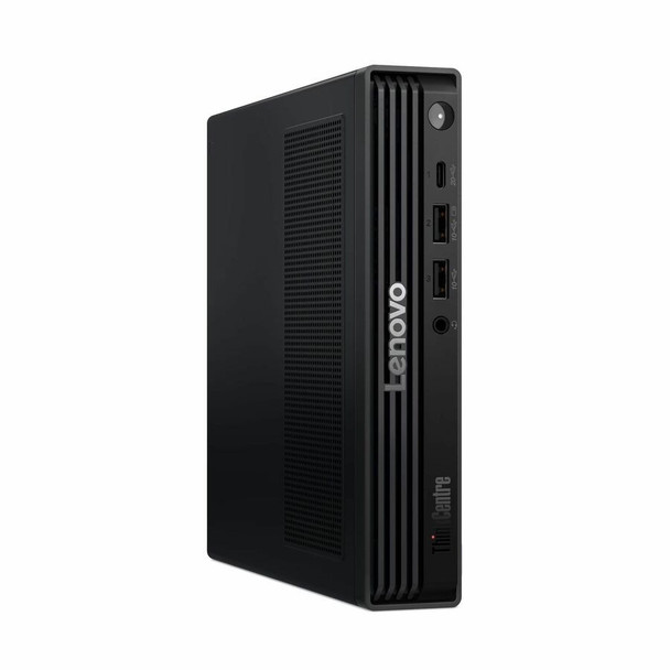 Lenovo ThinkCentre M90q Gen 6 Tiny Desktop in Black featuring Intel Core Ultra 5 processor and compact 1L chassis for space-saving enterprise productivity.