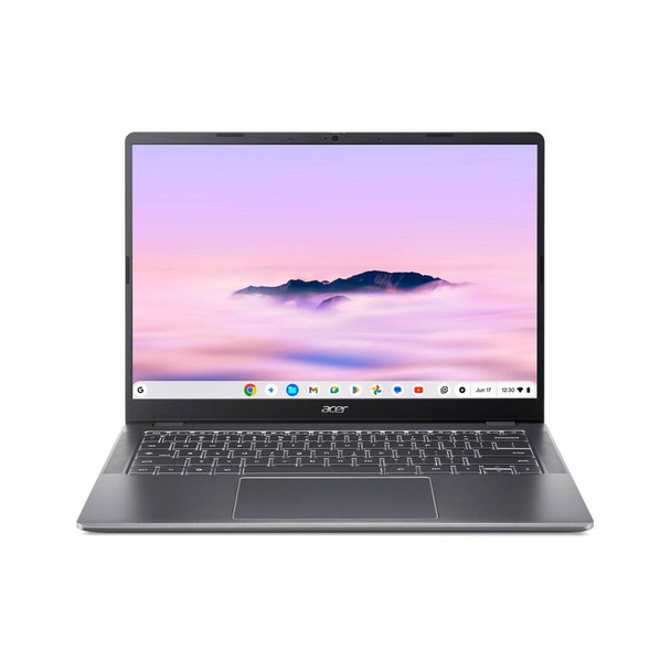 Acer Chromebook Plus Enterprise 514 business laptop featuring 14-inch WUXGA display, FHD webcam with shutter, and WiFi 7 connectivity.