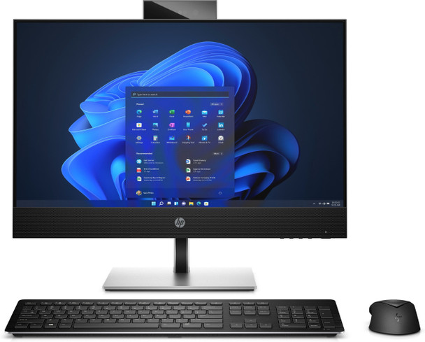 HP ProOne 440 G9 All-in-One Touchscreen PC in Black and Silver featuring a 23.8-inch display and 14th Gen Intel power