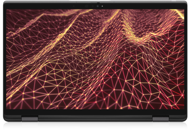 Dell Latitude 7430 14-inch 2-in-1 touchscreen laptop in a sleek dark finish, folded into tablet mode.