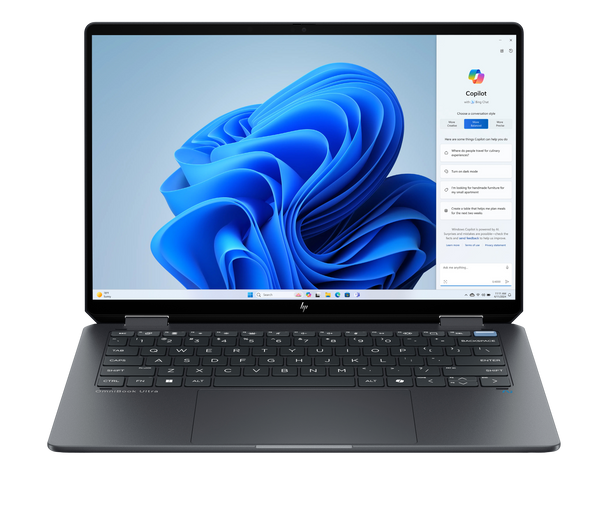 Gray HP OmniBook Ultra Flip 14-fh0033dx 2-in-1 notebook.