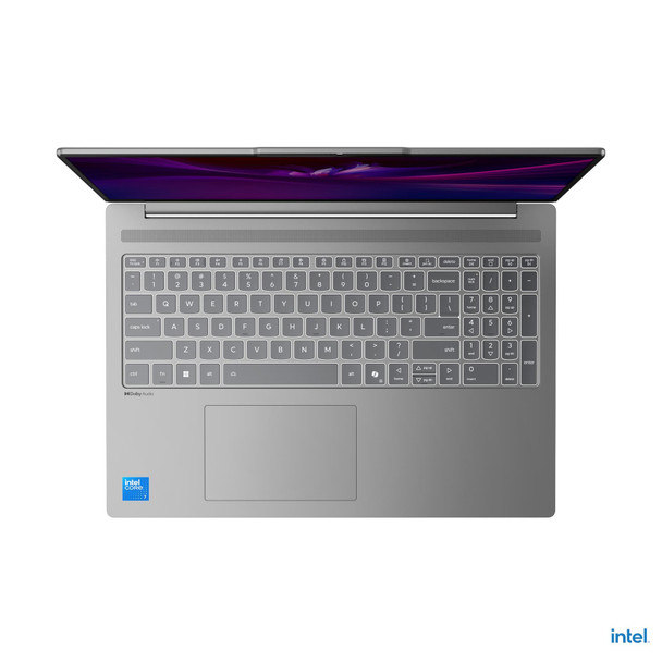 Overhead view of the backlit keyboard and precision touchpad on the IdeaPad Slim 5.