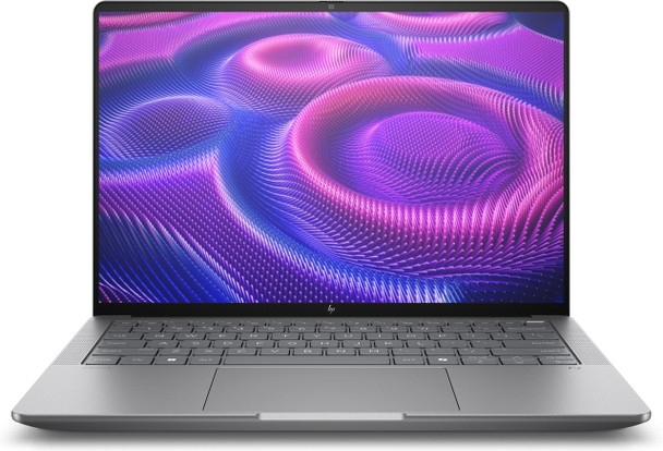 Front view of the HP ZBook Ultra G1a with silver finish and 14-inch display.