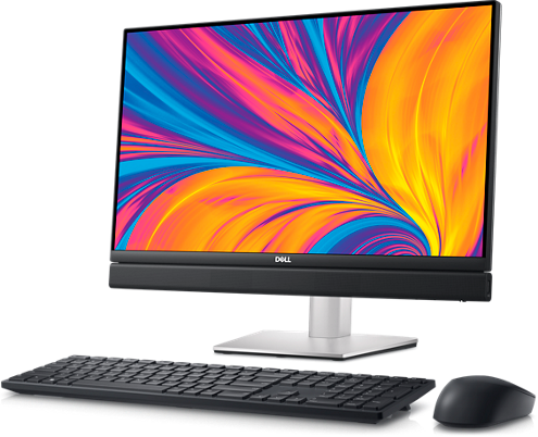 Front view of the Dell OptiPlex 7420 Plus All-in-One showcasing the 23.8-inch FHD IPS touchscreen display.