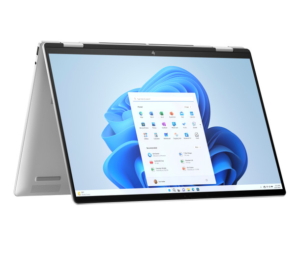 Hybrid 2-in-1 design in tent mode showcasing the sandblasted anodized finish.