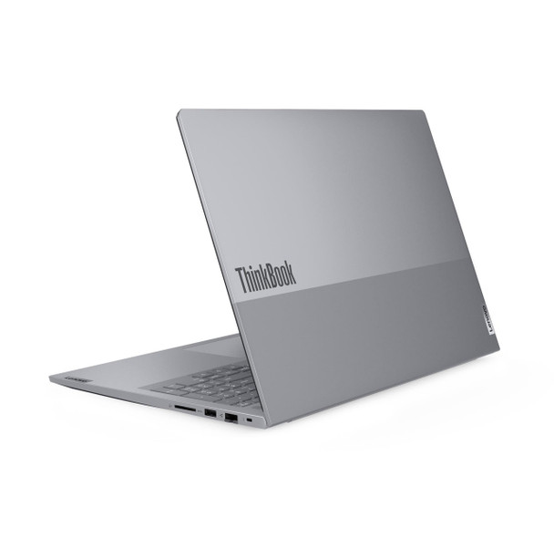 Lenovo ThinkBook 16 G9 in Arctic Grey with a premium sandblasted aluminum top cover.