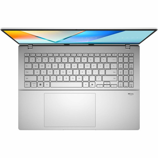 Top-down layout of the backlit keyboard featuring a dedicated numeric keypad and integrated Copilot key.