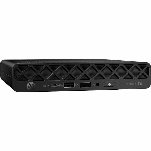 HP EliteDesk 8 Mini G1a front angled view showing compact desktop chassis