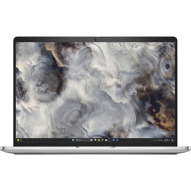 Front view of the premium Platinum Silver Dell Pro 16 Plus laptop open