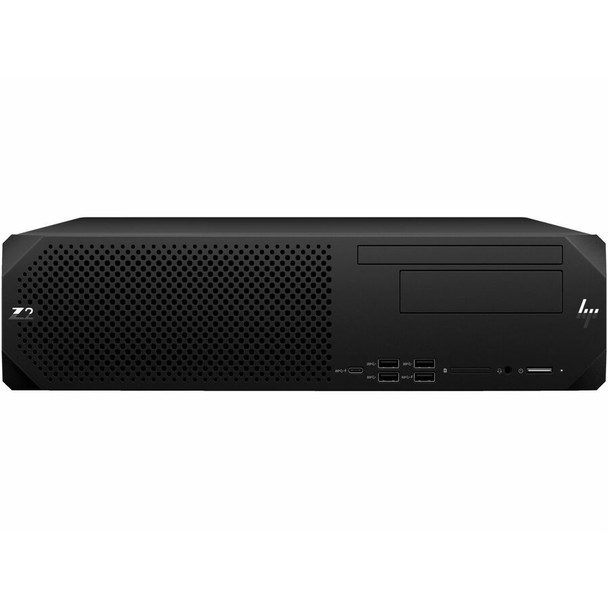 Front chassis view of the compact HP Z2 Small Form Factor G9 Workstation.