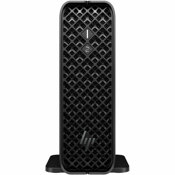 HP Z2 Mini G1i Workstation Desktop PC – Front angled view in sleek black finish.
