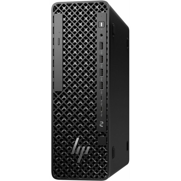 HP Z2 SFF G1i Workstation Desktop PC – Front angled profile view in sleek black finish.