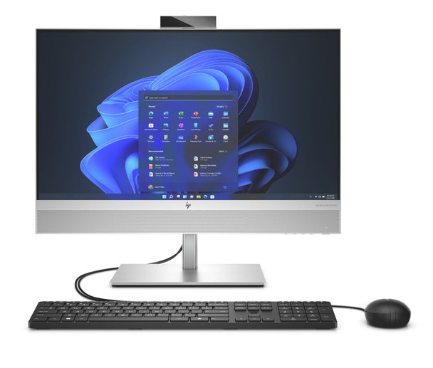 HP EliteOne 840 G9 23.8 Inch All-in-One PC – Front view displaying FHD narrow-bezel screen and Bang & Olufsen speaker grille